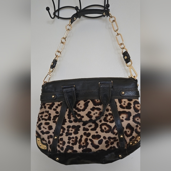 Rafe New York Leopard Print Buckle Leather Shoulder Bag - Picture 5 of 7